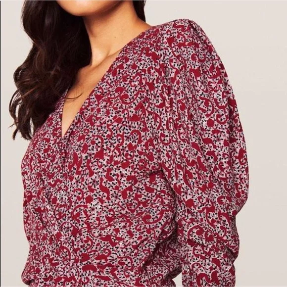 ba&sh Crystal Mini Dress in Cranberry Floral - Picture 16 of 16